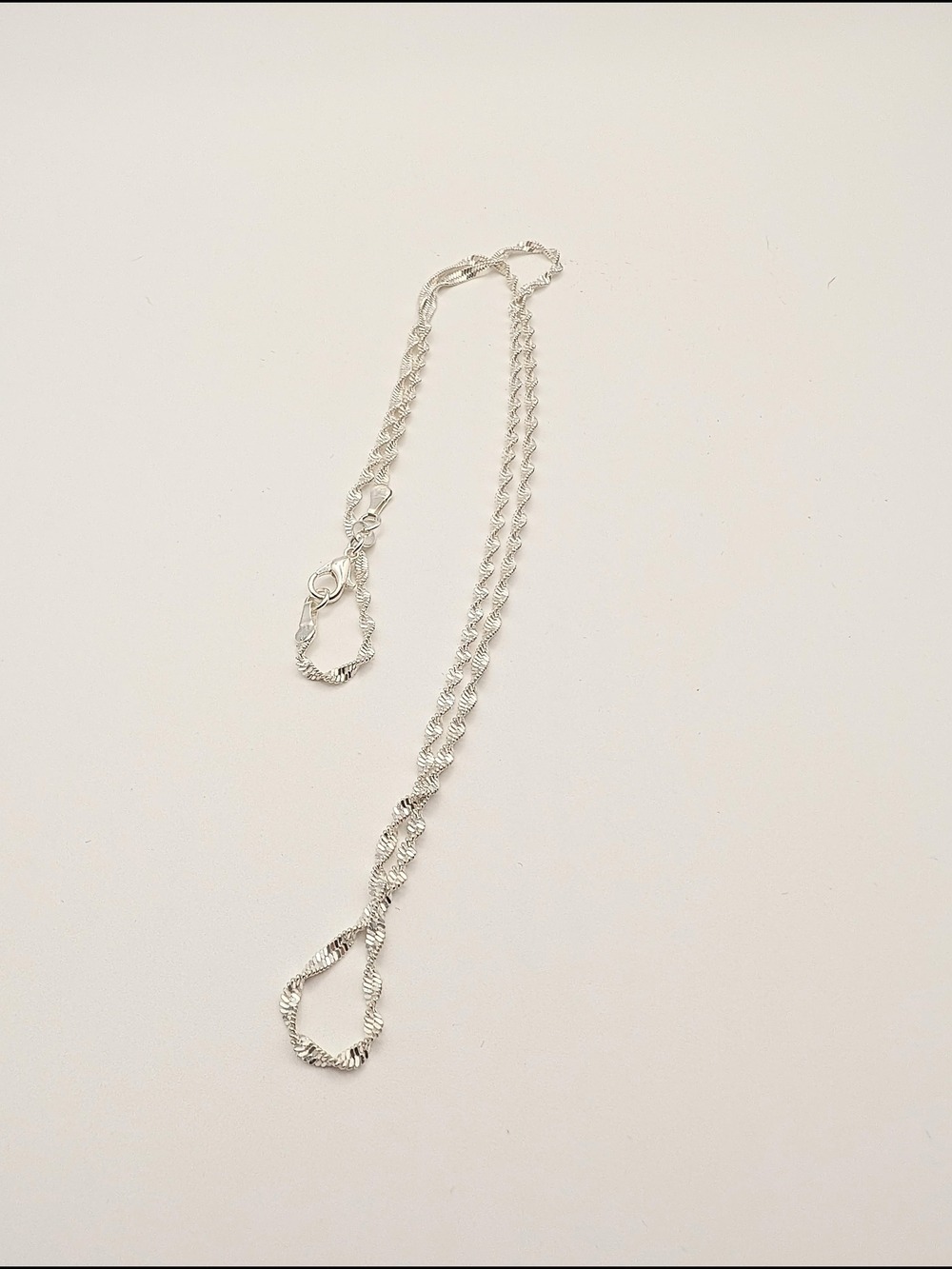 Classic 20" Silver Twisted Rope Chain - Picture 3 of 4